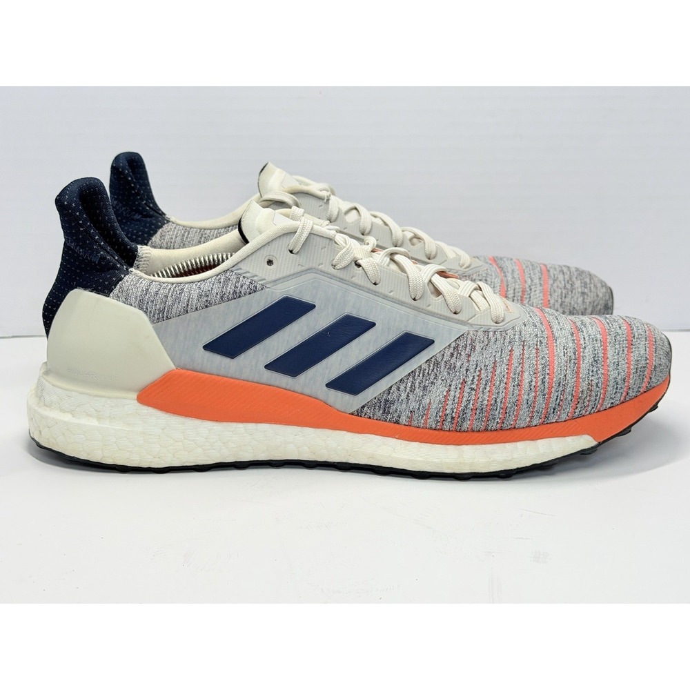 adidas Solar Glide Boost Men's Size 12 White Navy Orange Running Shoes D97080